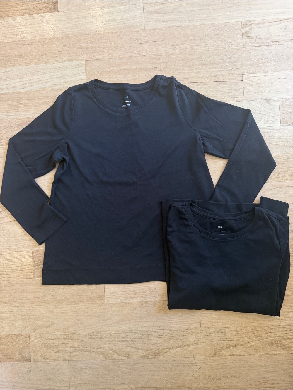 2 Pack - J. Jill Black Long-Sleeve Crewneck Tee